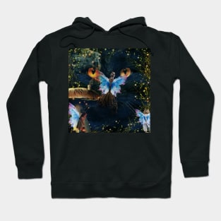 Black cat, fairy fairies, magic, sparkles Hoodie